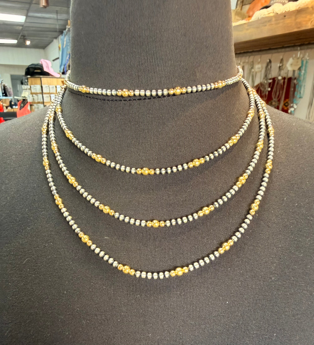 Dainty Golden Trio Mix Necklace