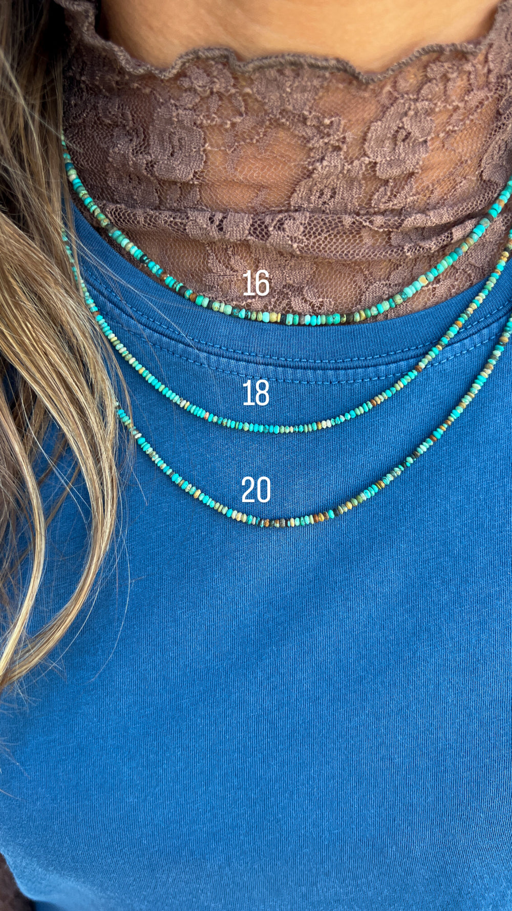 Dainty Rolled Turquoise Necklace