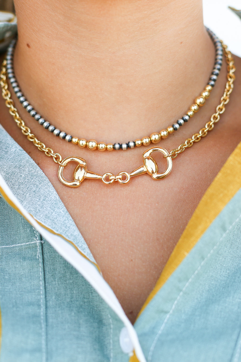 Dainty Trio Golden Mix - 4mm Sterling Silver 6mm 14K Gold Plated Navajo Pearls