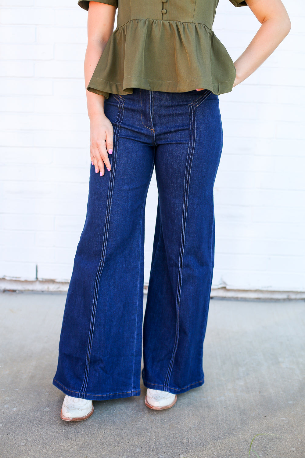 Dani Dark Denim Wide Leg Jeans