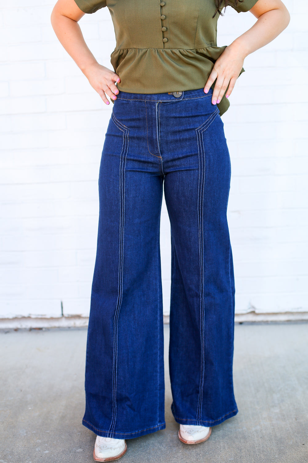 Dani Dark Denim Wide Leg Jeans