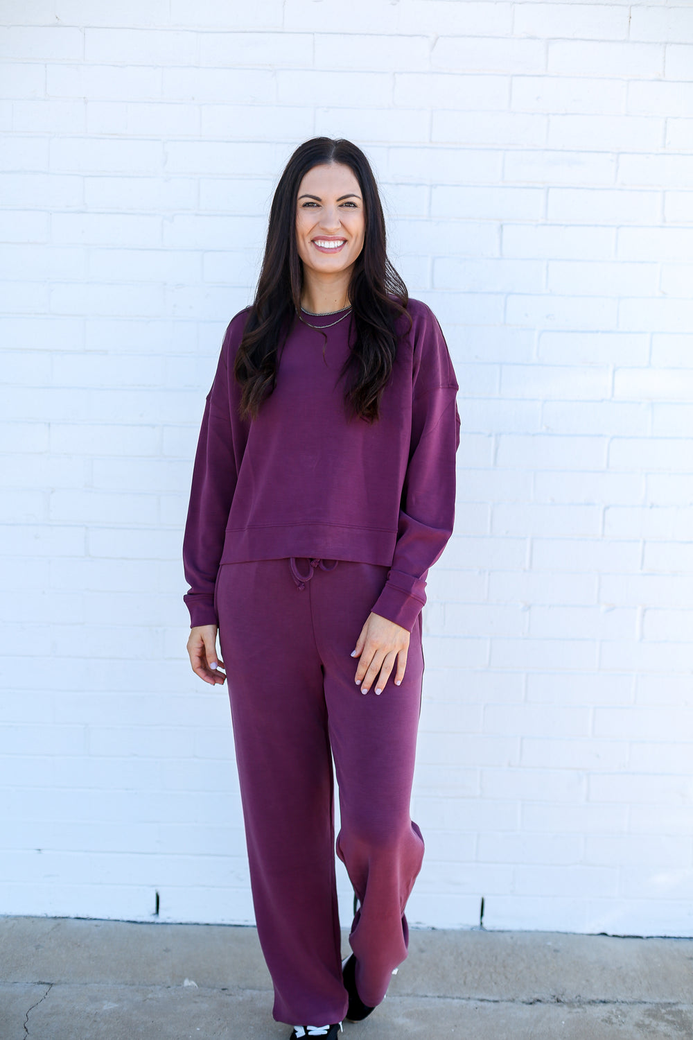 Dark Plum Caxton Dropped Shoulder Sweatshirt