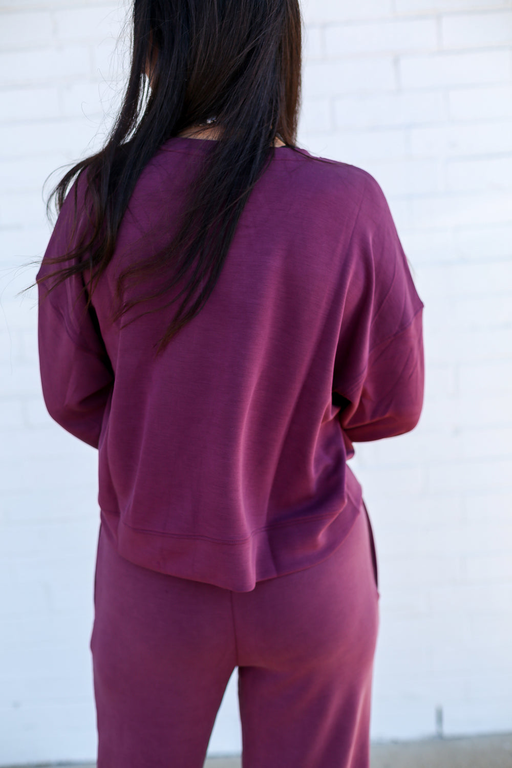 Dark Plum Caxton Dropped Shoulder Sweatshirt