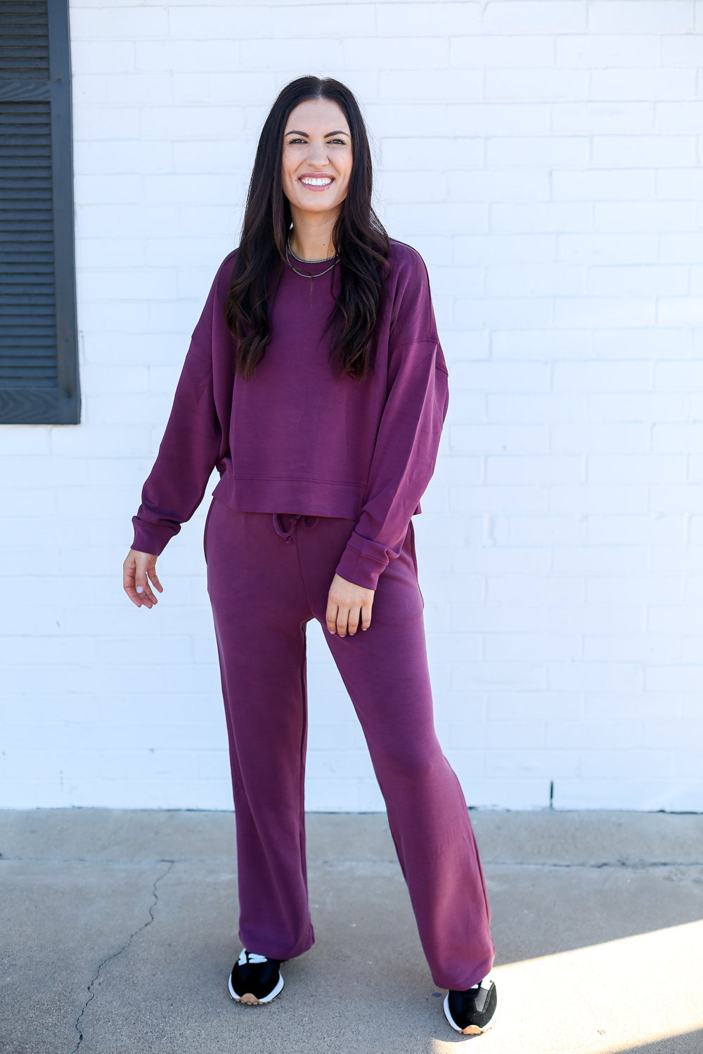 Dark Plum Caxton Wide Leg Pants