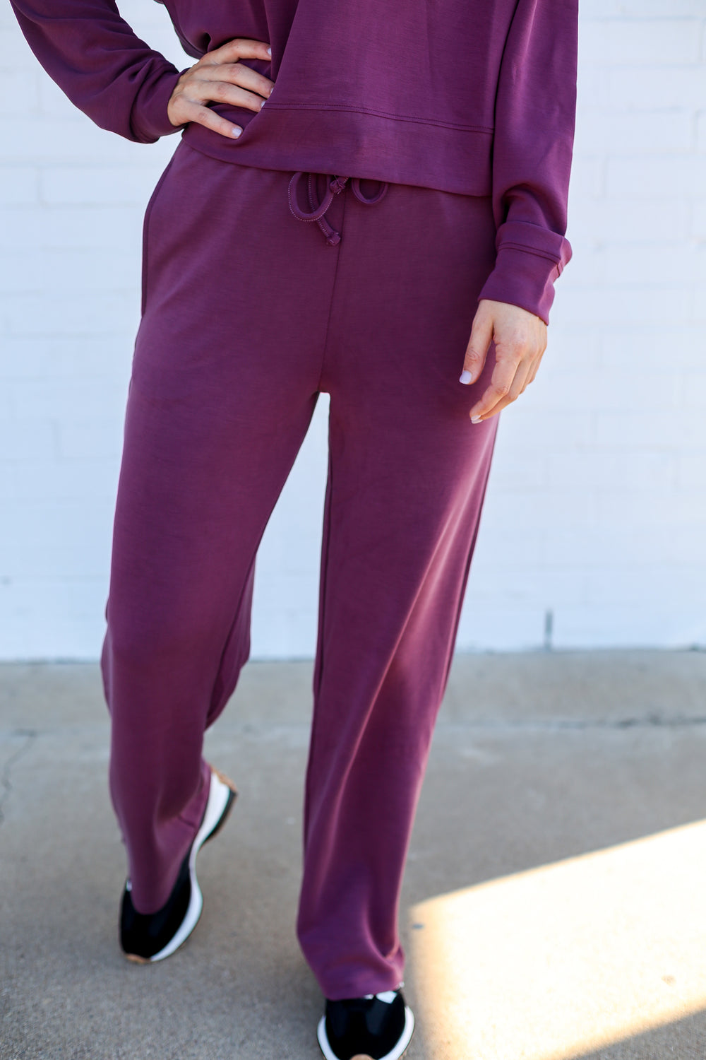 Dark Plum Caxton Wide Leg Pants