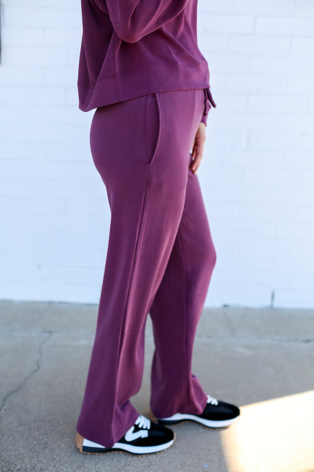 Dark Plum Caxton Wide Leg Pants
