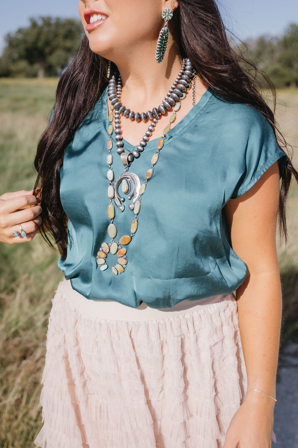 Deep Teal Yanis Blouse