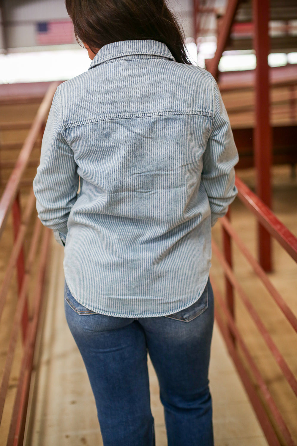 Demi Denim Pinstripe Jacket