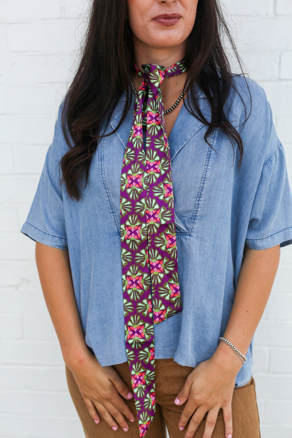 Denim Belle Tencel V-Neck Top