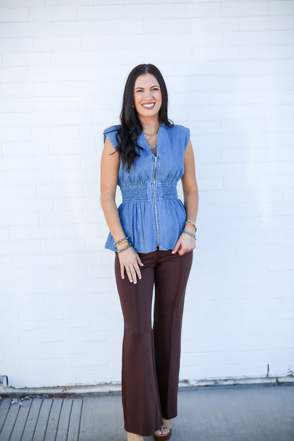 Denim Everline Sleeveless Blouse