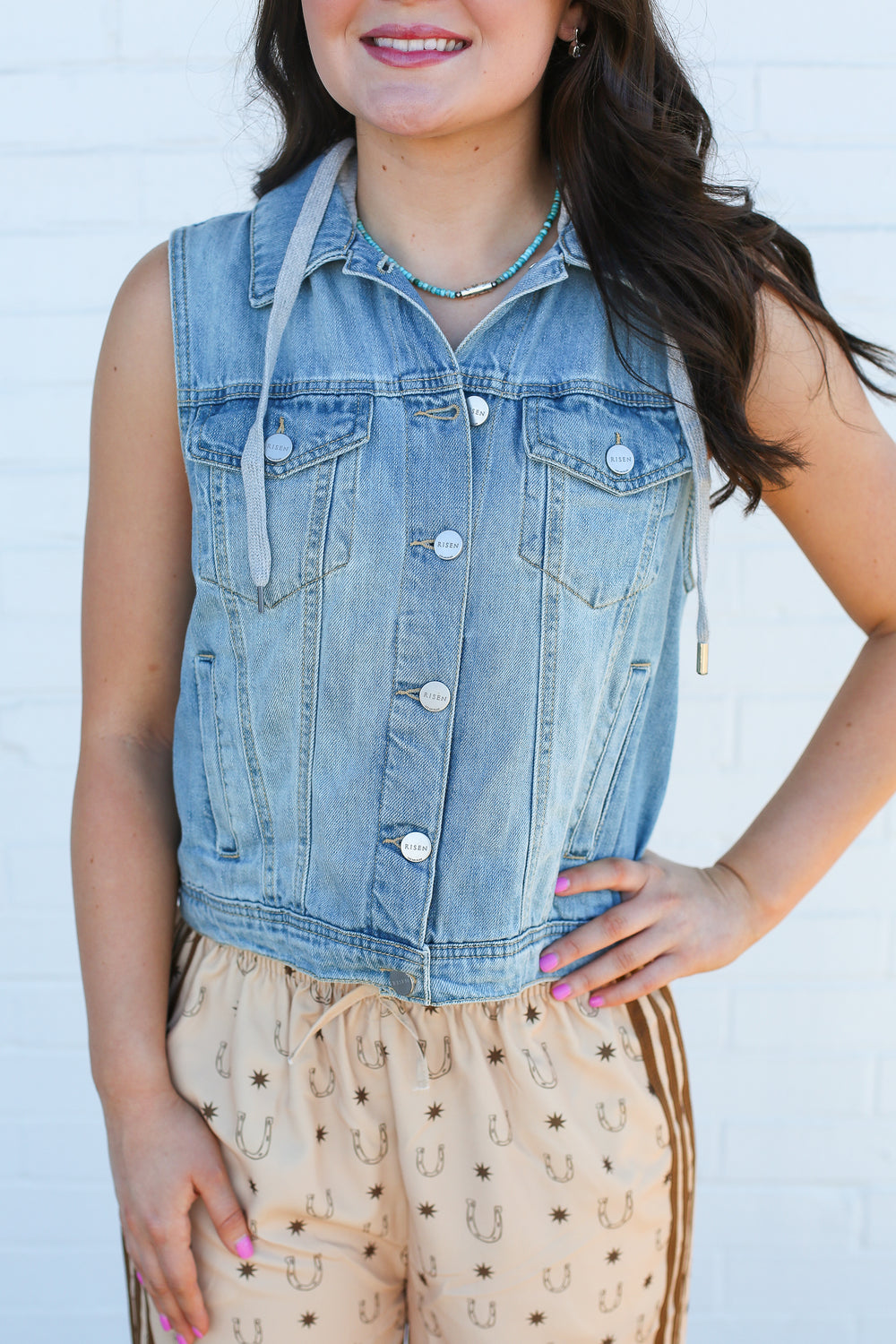 Denim Vest w/ Detachable Hoodie