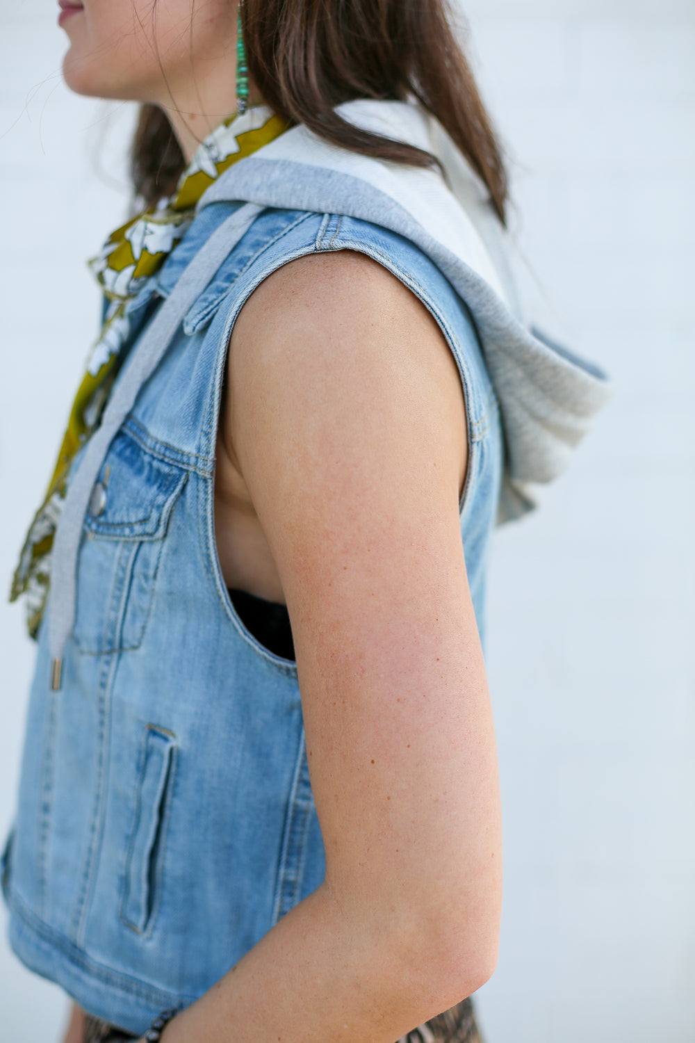 Denim Vest w/ Detachable Hoodie