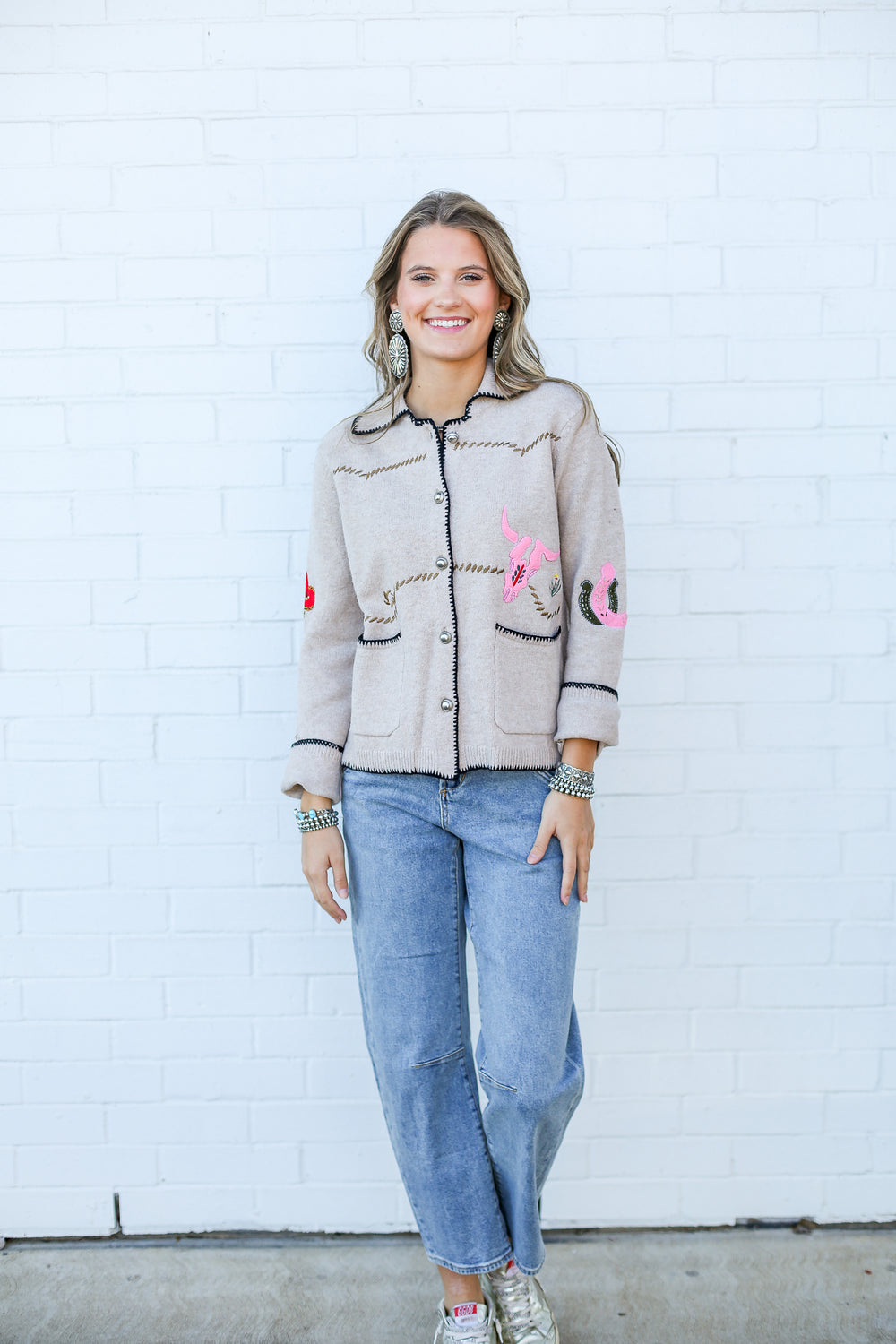 Desert Embroidery Cream Shacket