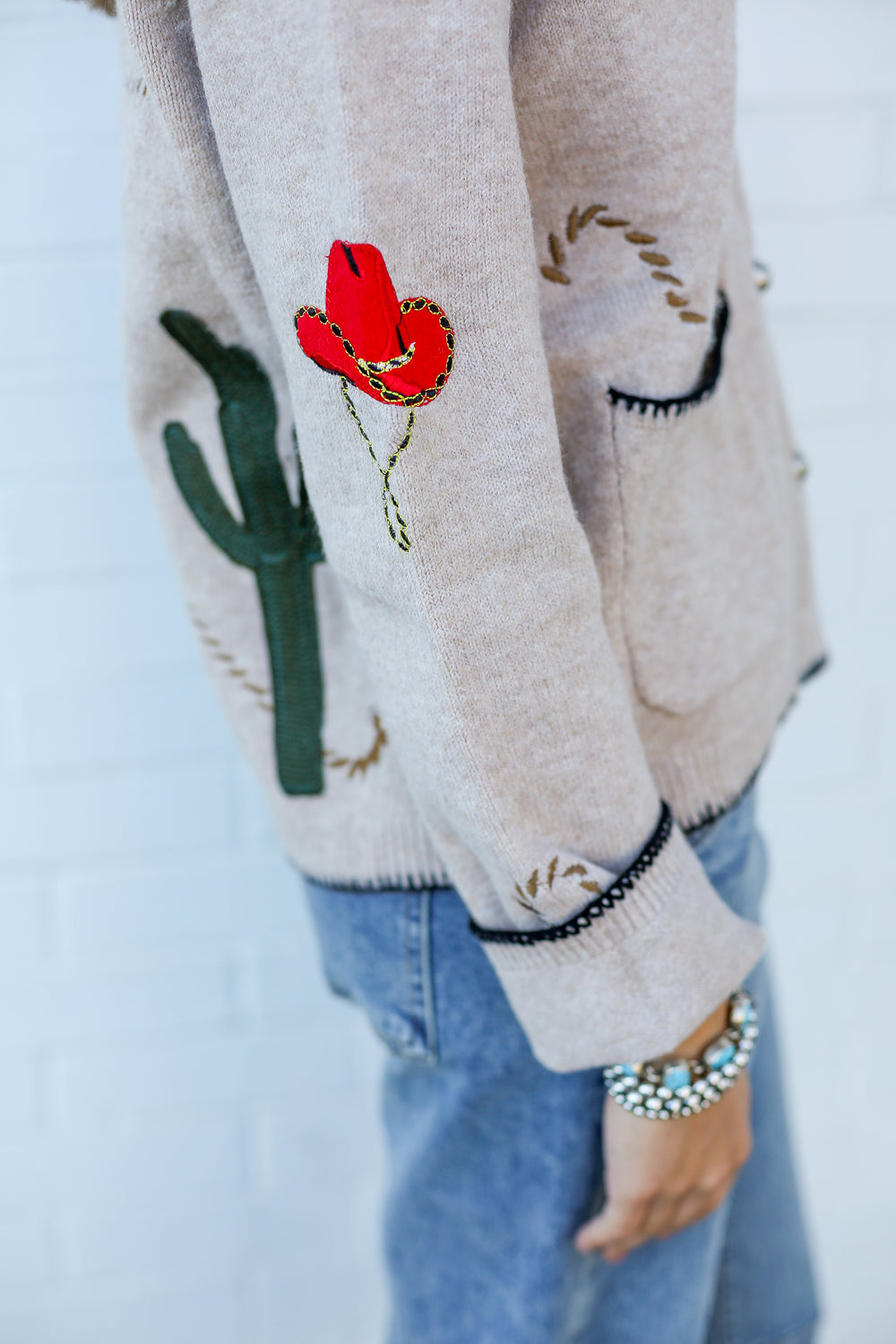 Desert Embroidery Cream Shacket