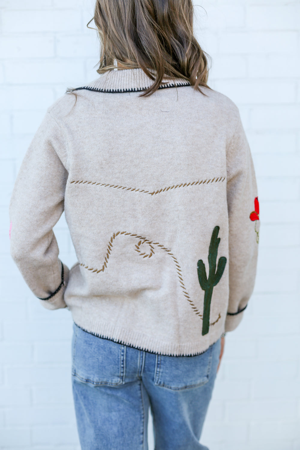 Desert Embroidery Cream Shacket