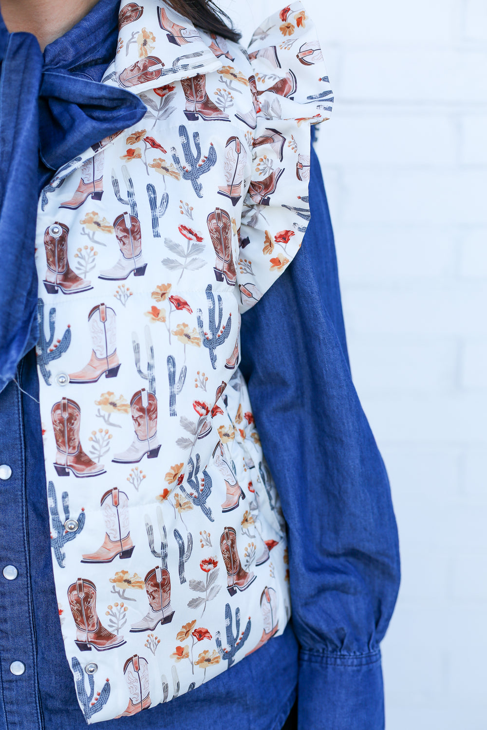 Desert Floral Ruffle Vest