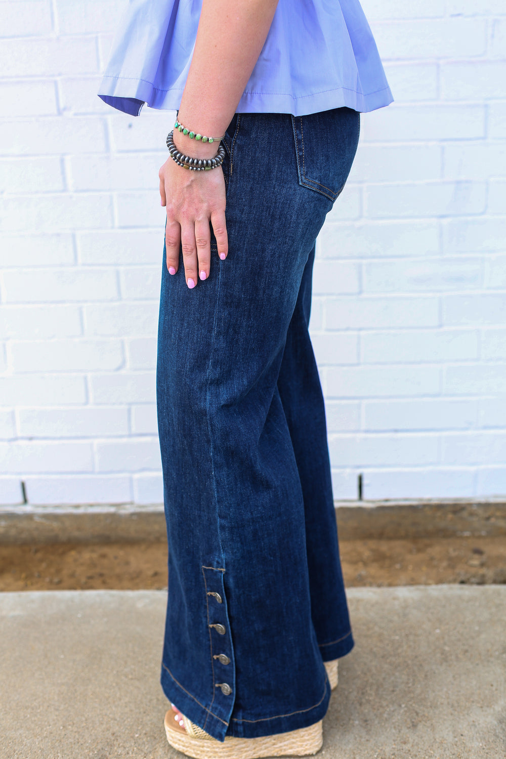 Destiny's High Rise With Button Slit Trouser