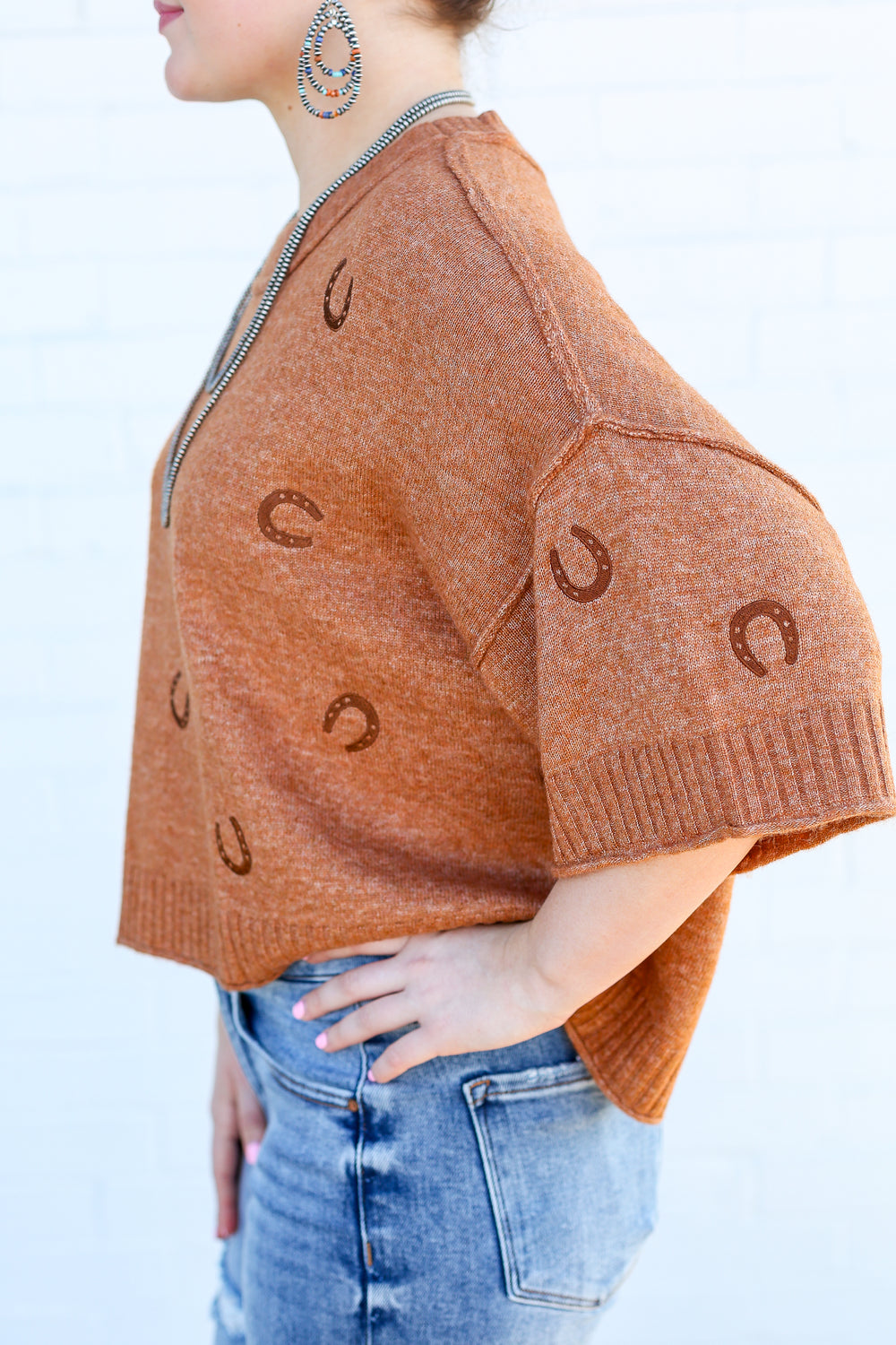 Devon Pumpkin Spice Horseshoe Sweater