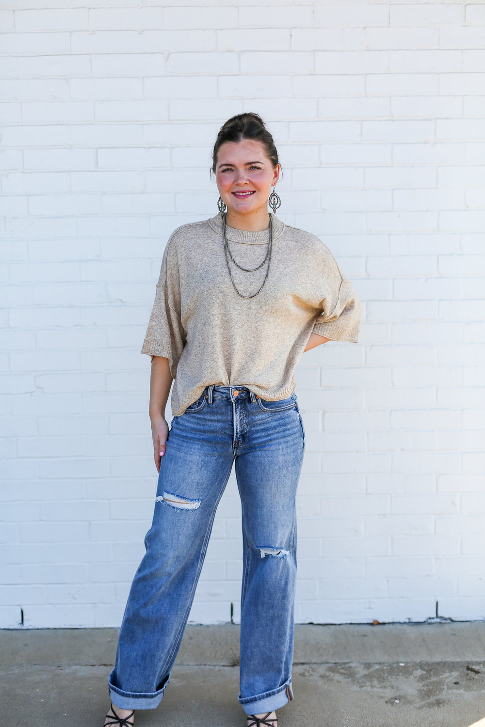 Devon Sandstone Slouchy Sweater