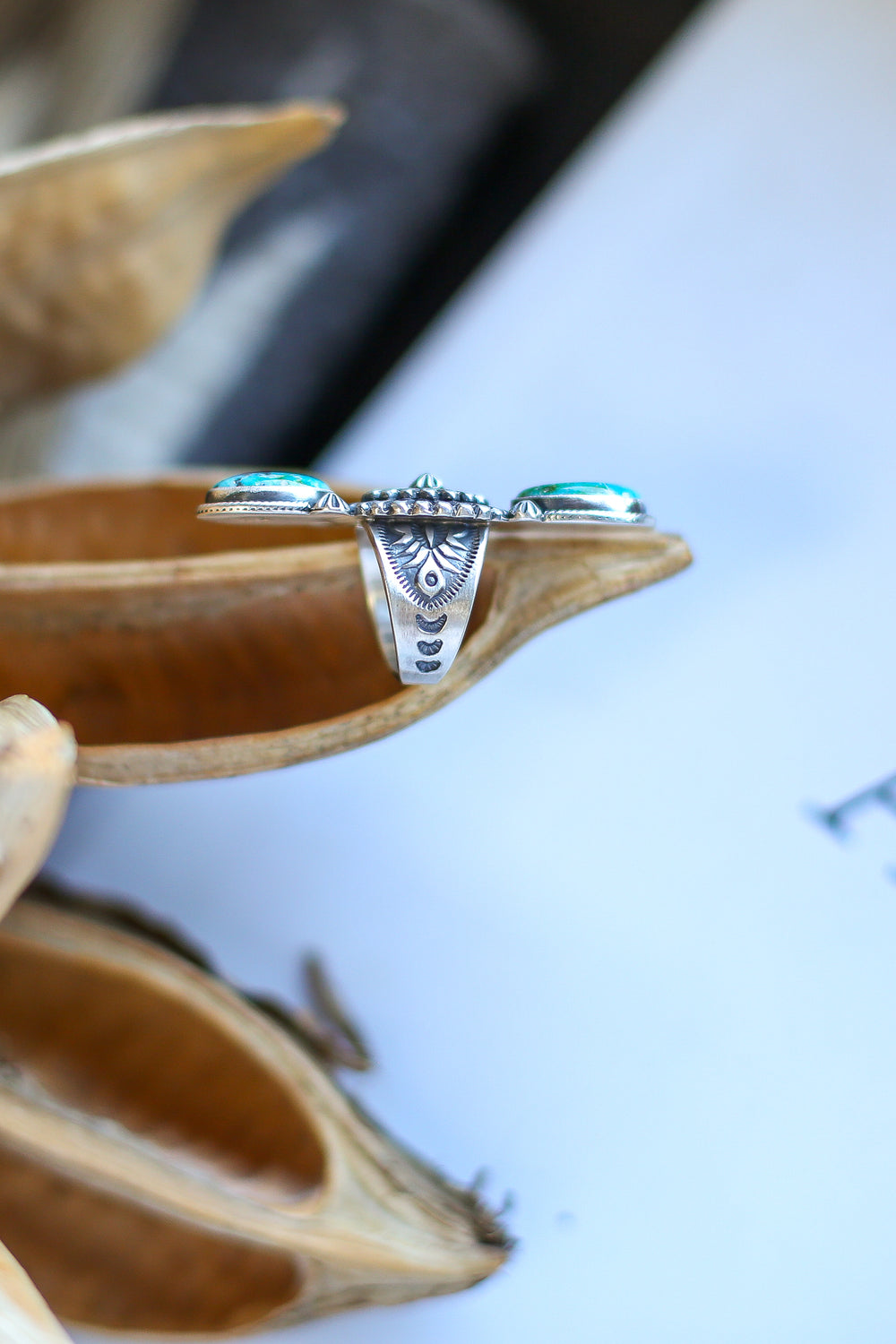 Double Sonoran Gold Burst Ring