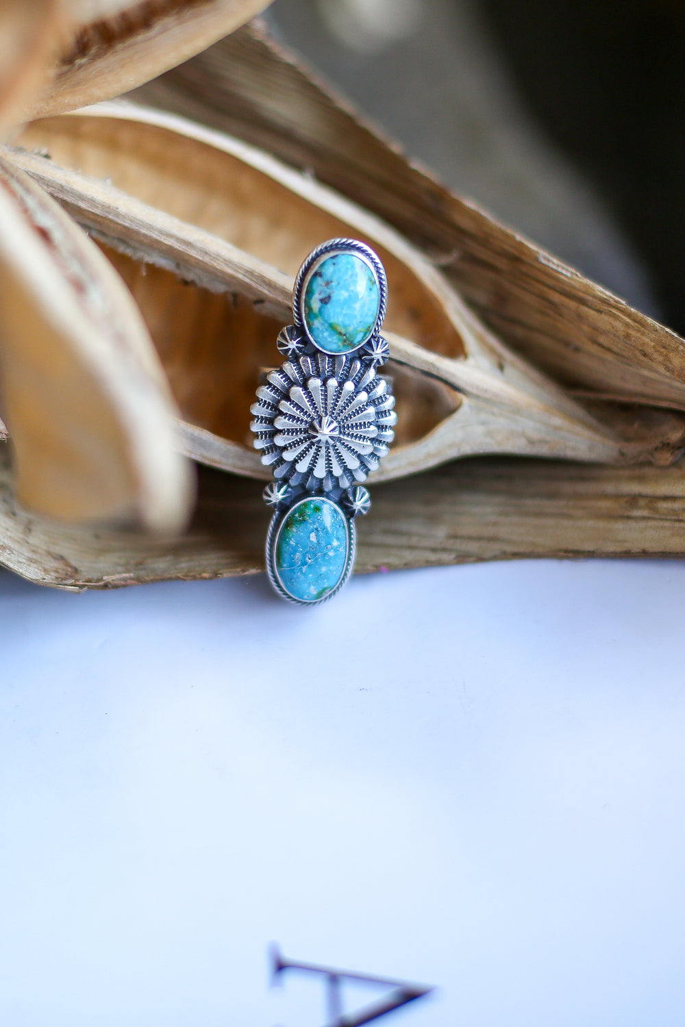 Double Sonoran Gold Burst Ring