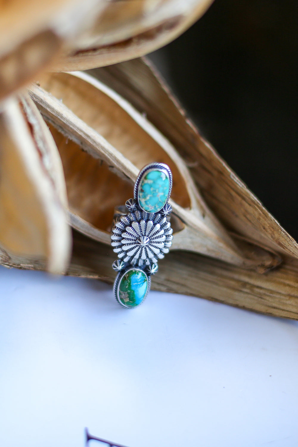 Double Sonoran Gold Burst Ring