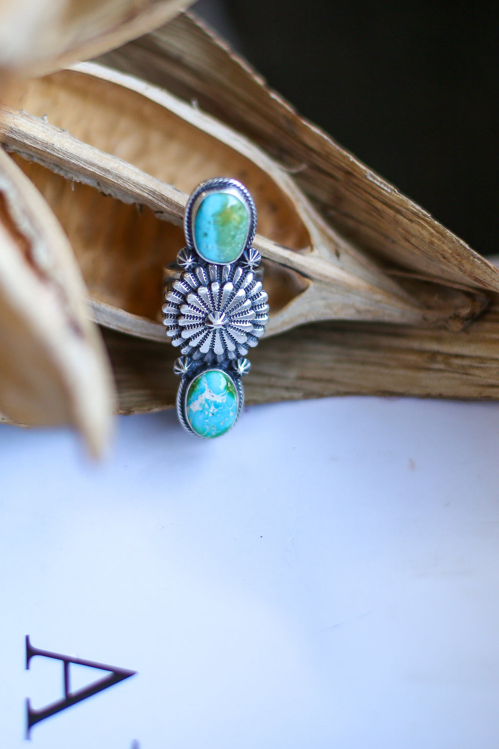 Double Sonoran Gold Burst Ring