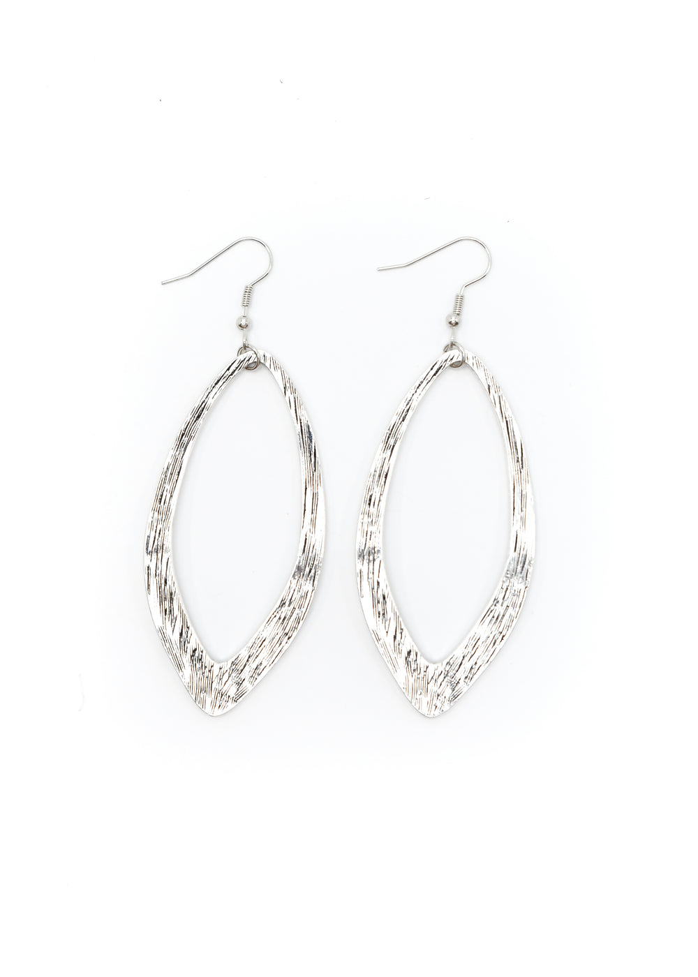 Large Wavy Cut-Out Silver Earring