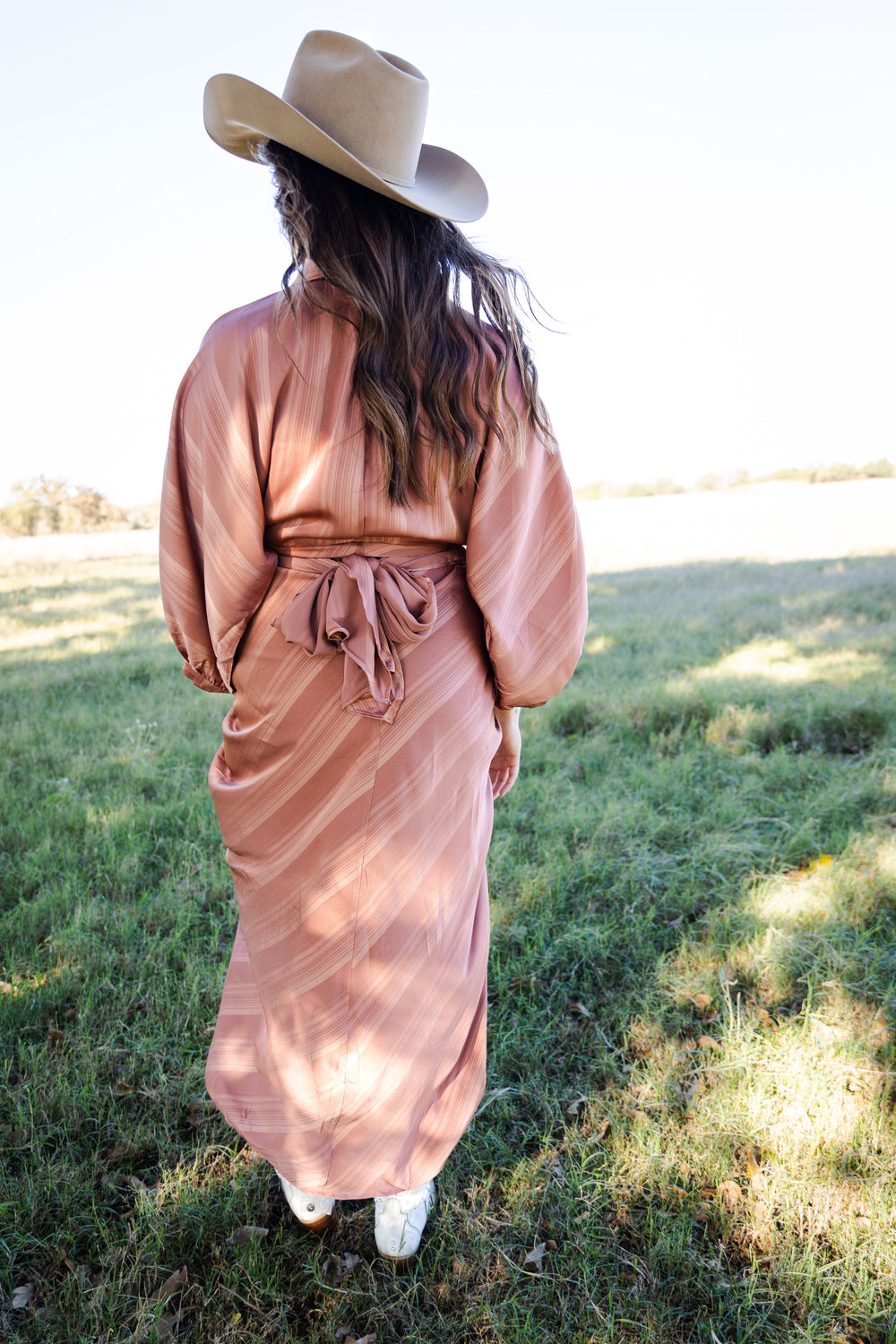 Elegance Tan Tie Dress