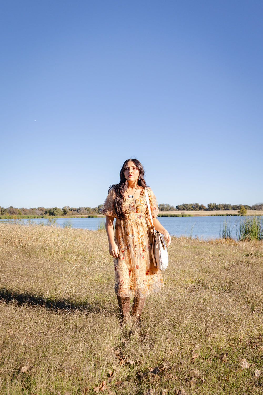 Embroidered Prairie Flower Dress