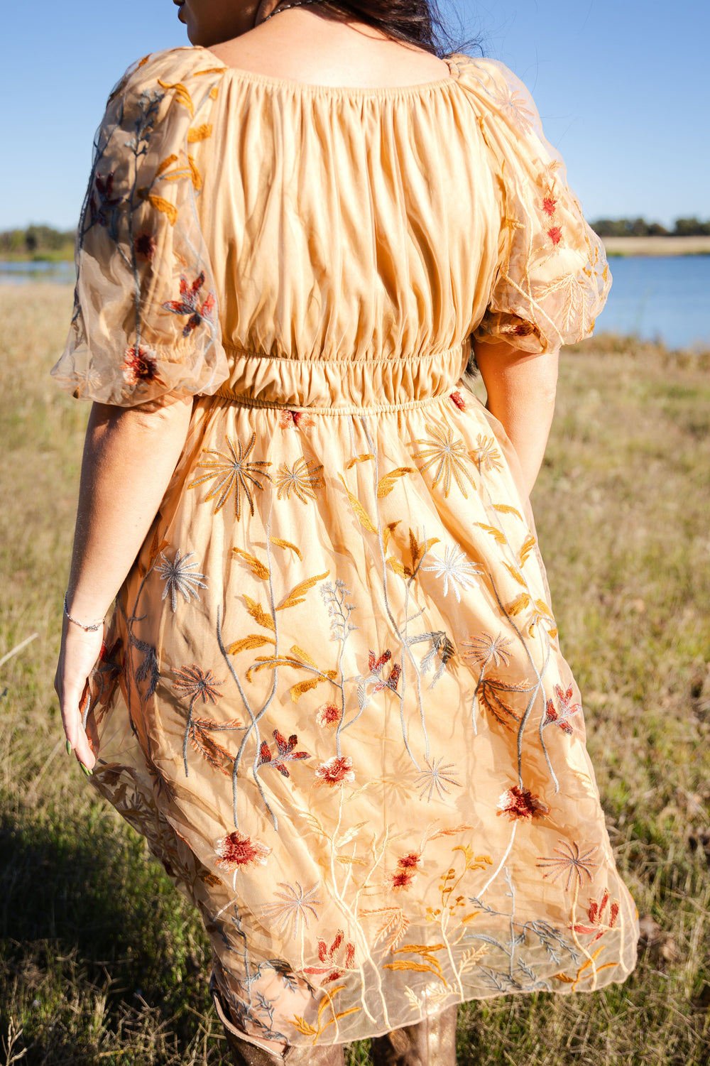 Embroidered Prairie Flower Dress