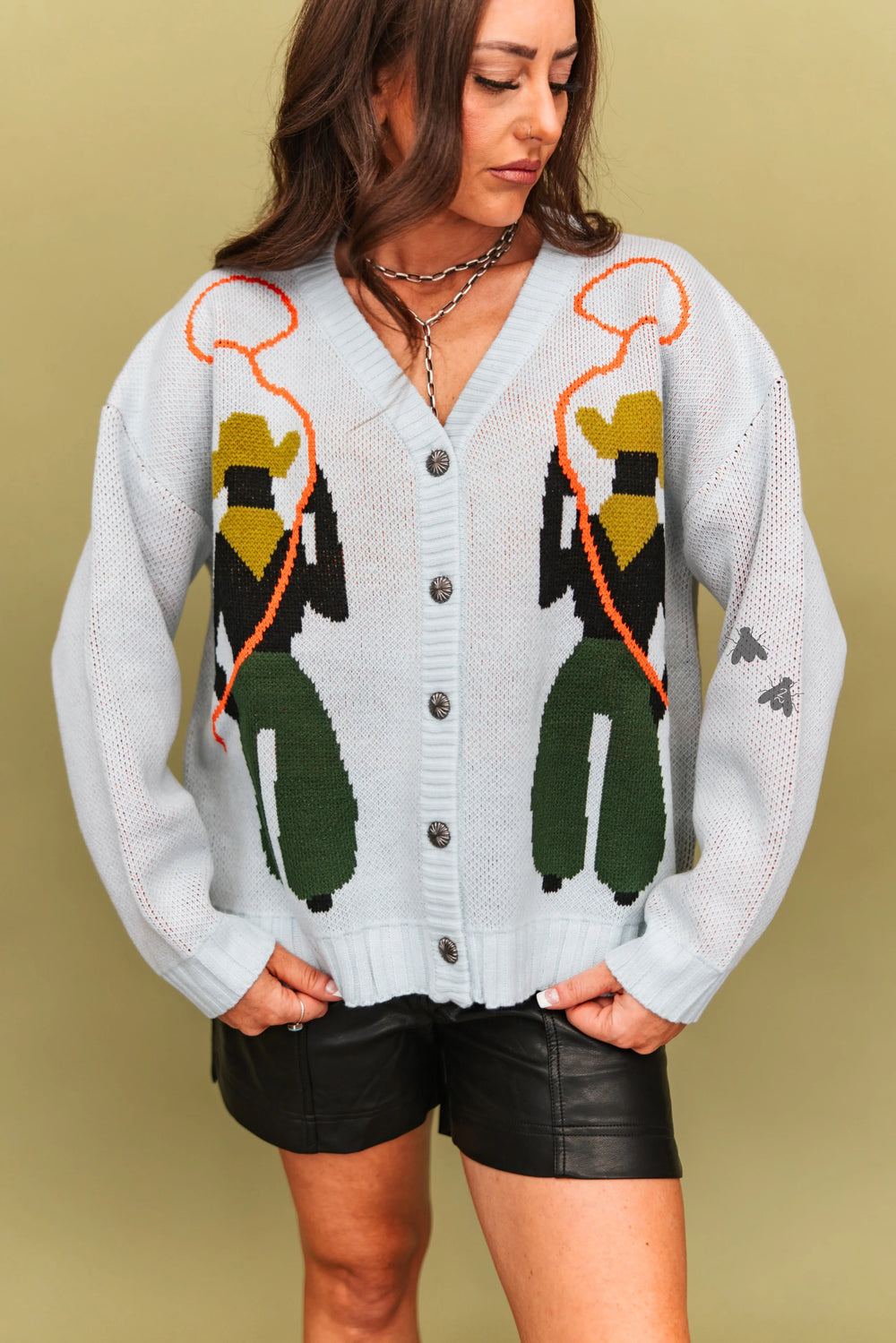 Eccentric Lasso Legend Button Cardi