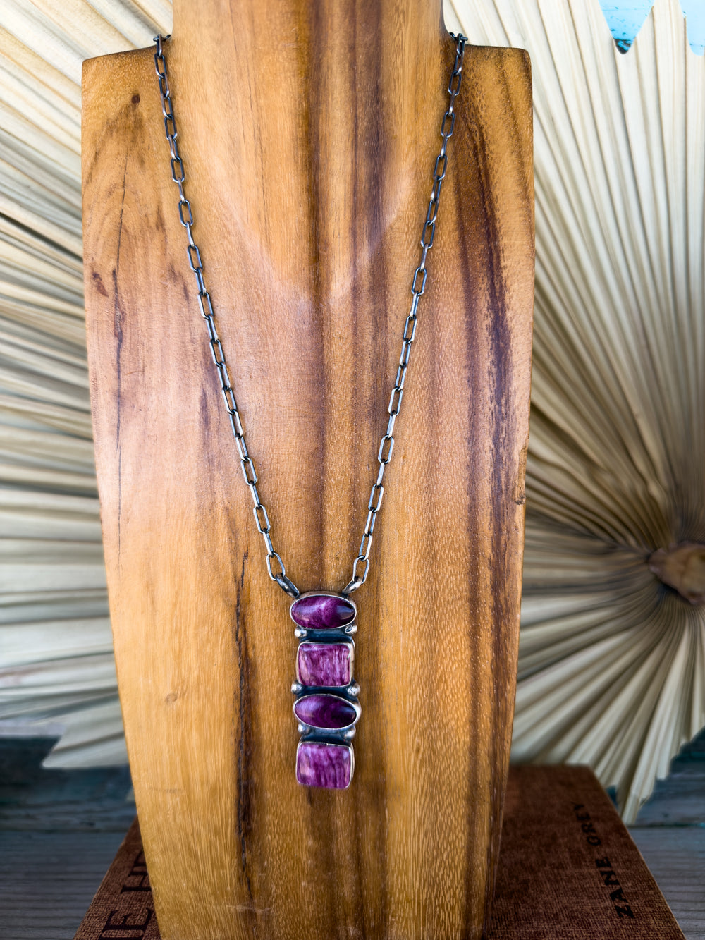 Ella Peters Vertical Purple Spiny Necklace