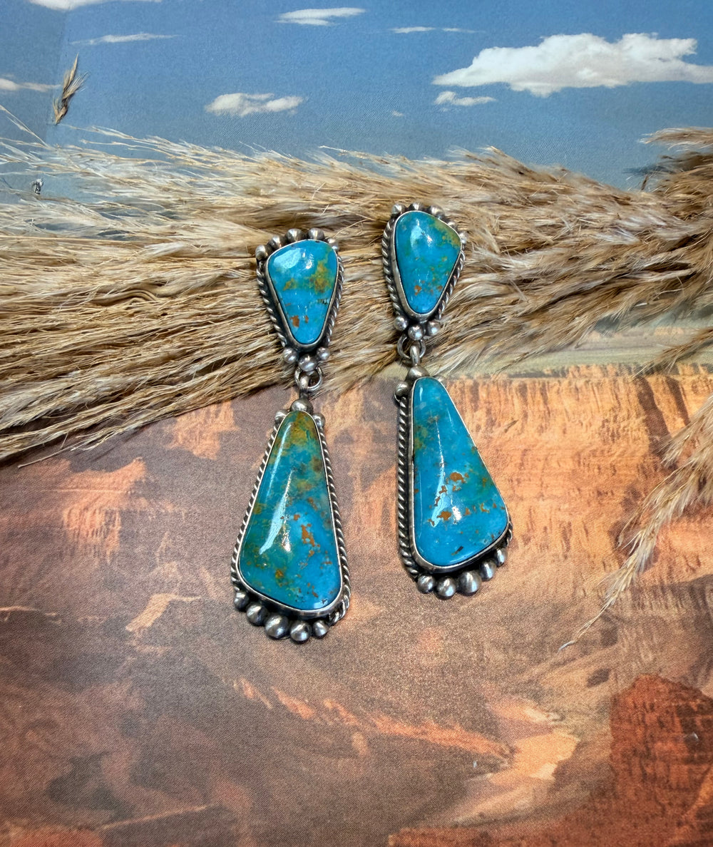 Elouise Double Drop Turquoise Earrings