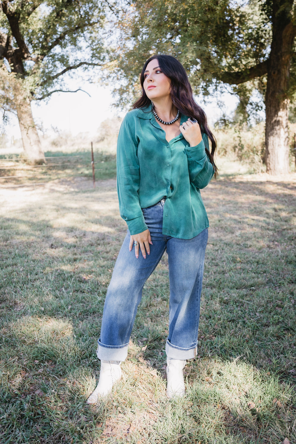 Emerald Birdie Button Down