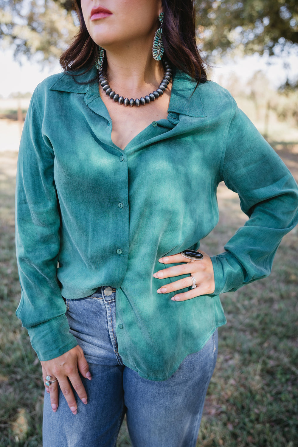 Emerald Birdie Button Down