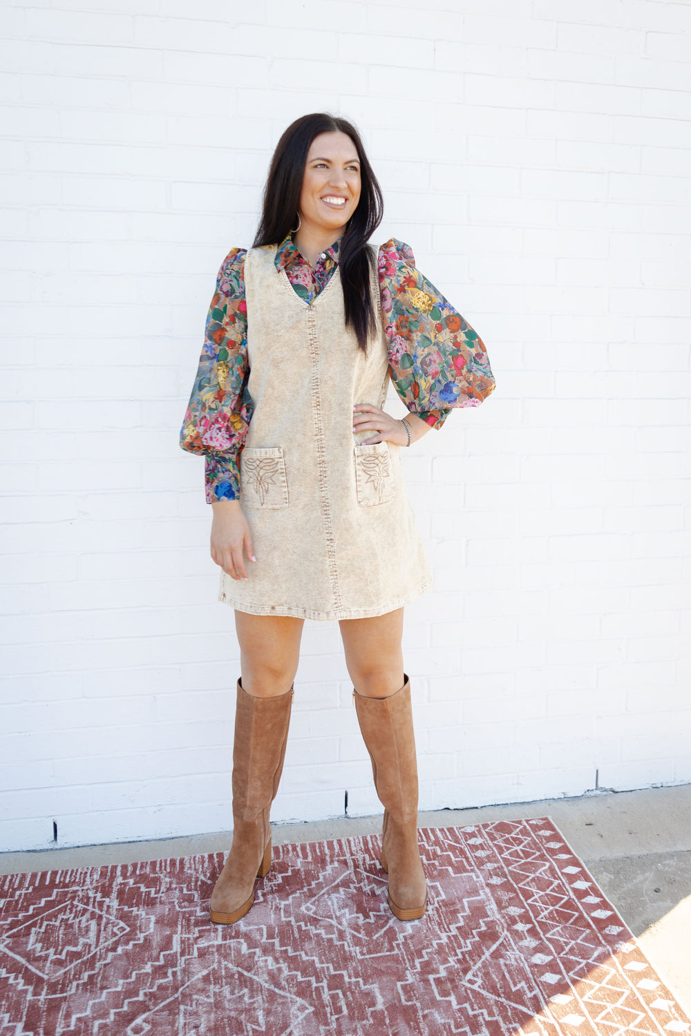 Floral Puff Sleeve Button Down