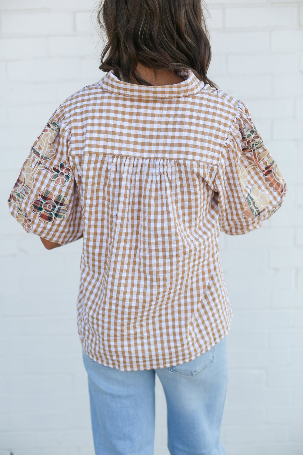 Fallin' For You Gingham Brinley Top