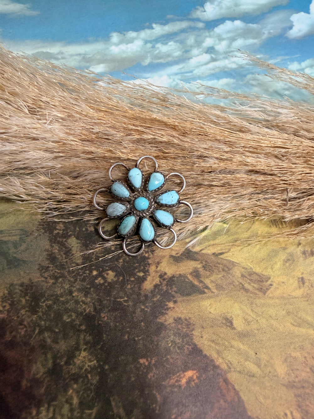 Flower Cluster Pendant Pin Combo