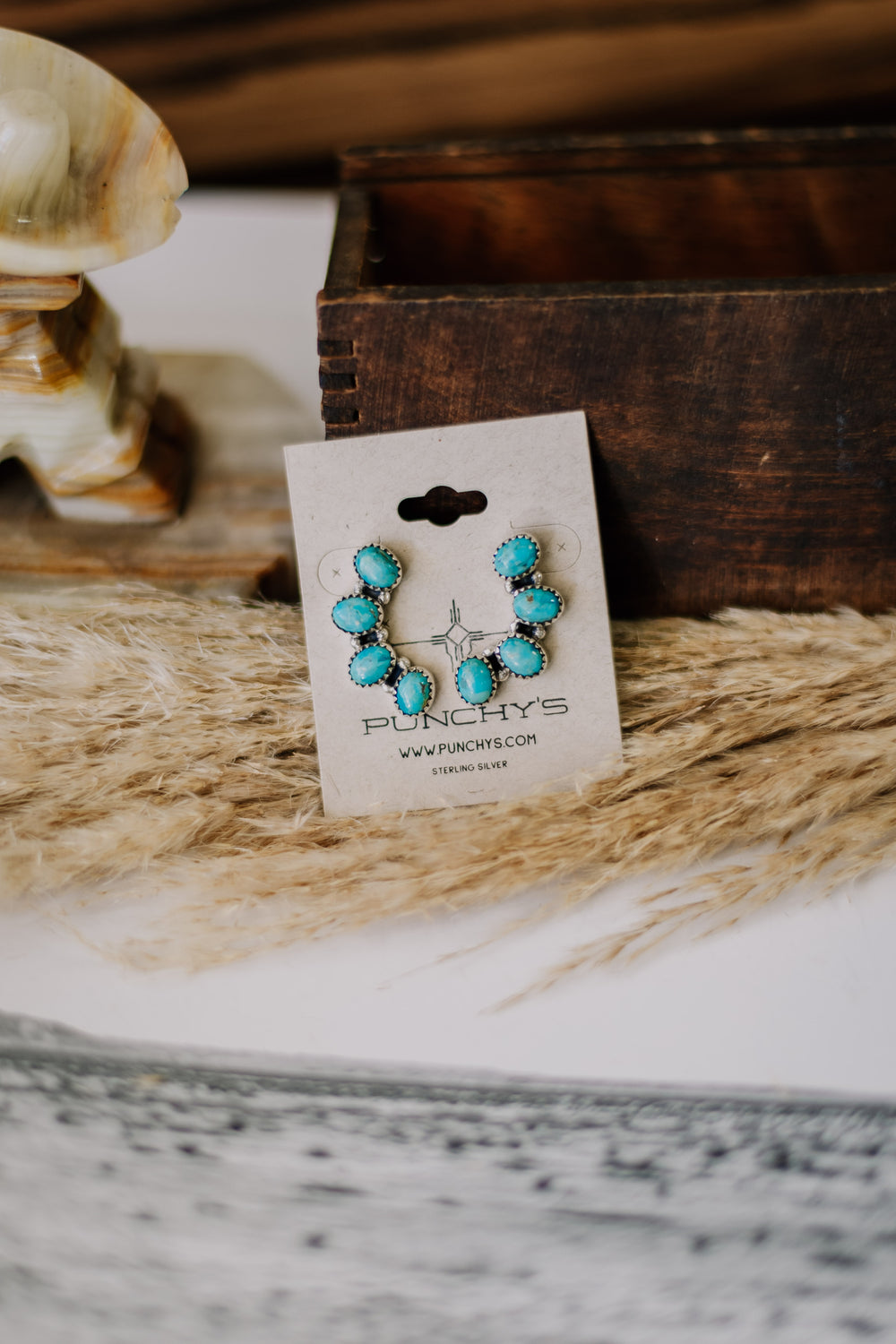 Four Stone Crescent Drop Earring