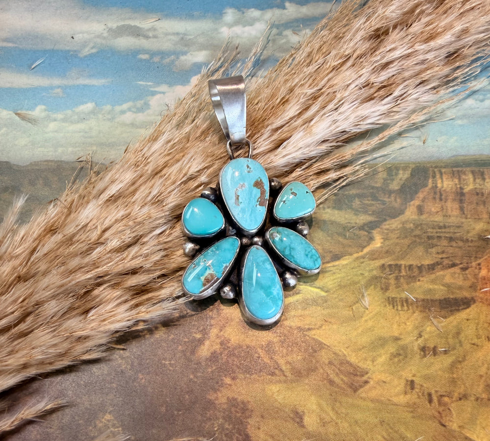 Fox Turquoise Six Stone Pendant 2.0