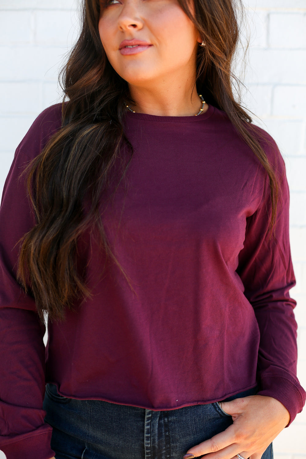 Fremont Burgundy Crew Long Sleeve Shirt
