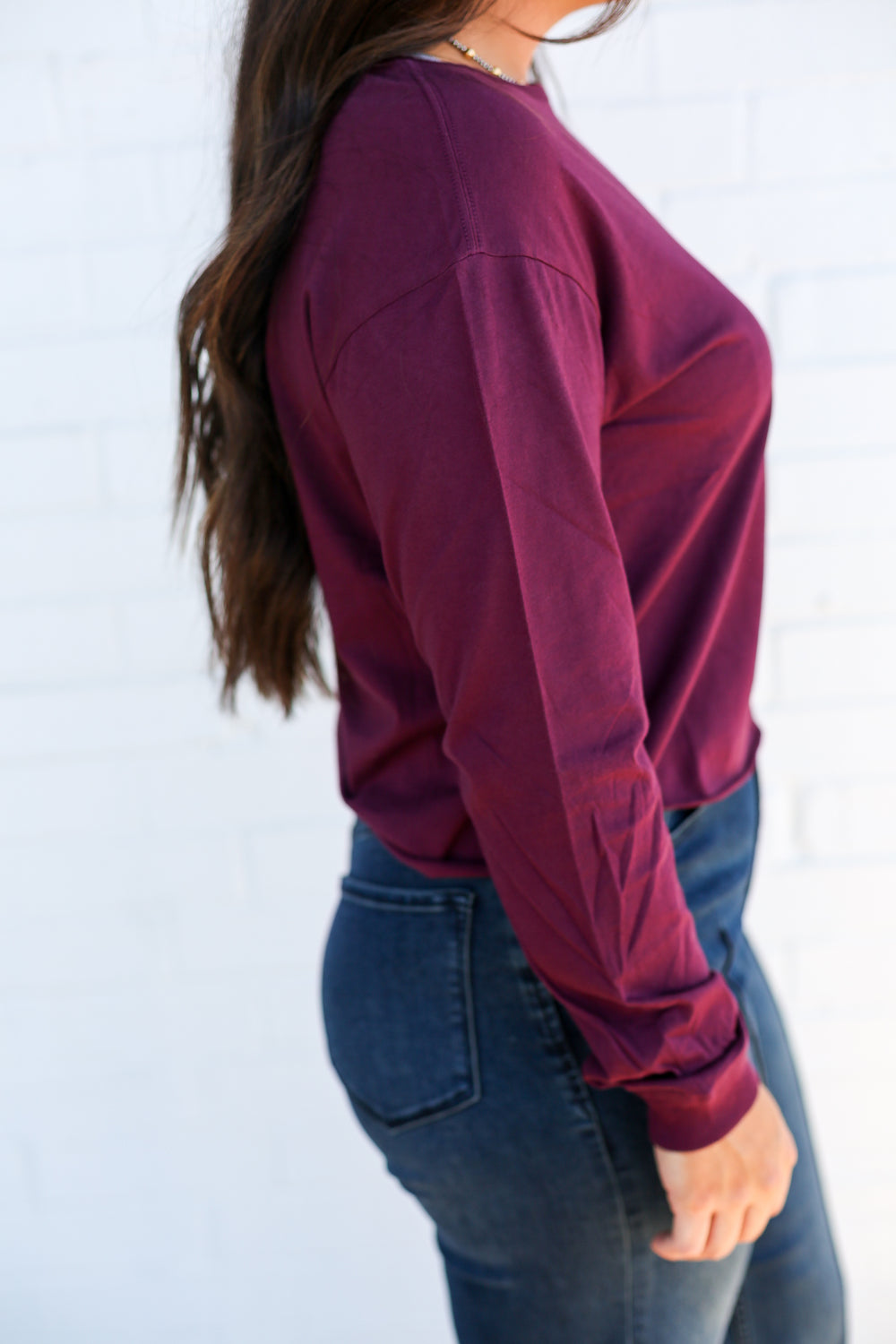 Fremont Burgundy Crew Long Sleeve Shirt