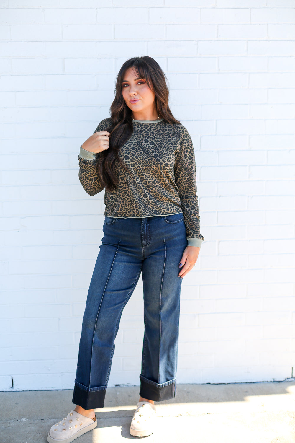 Fremont Leopard Crew Long Sleeve Shirt