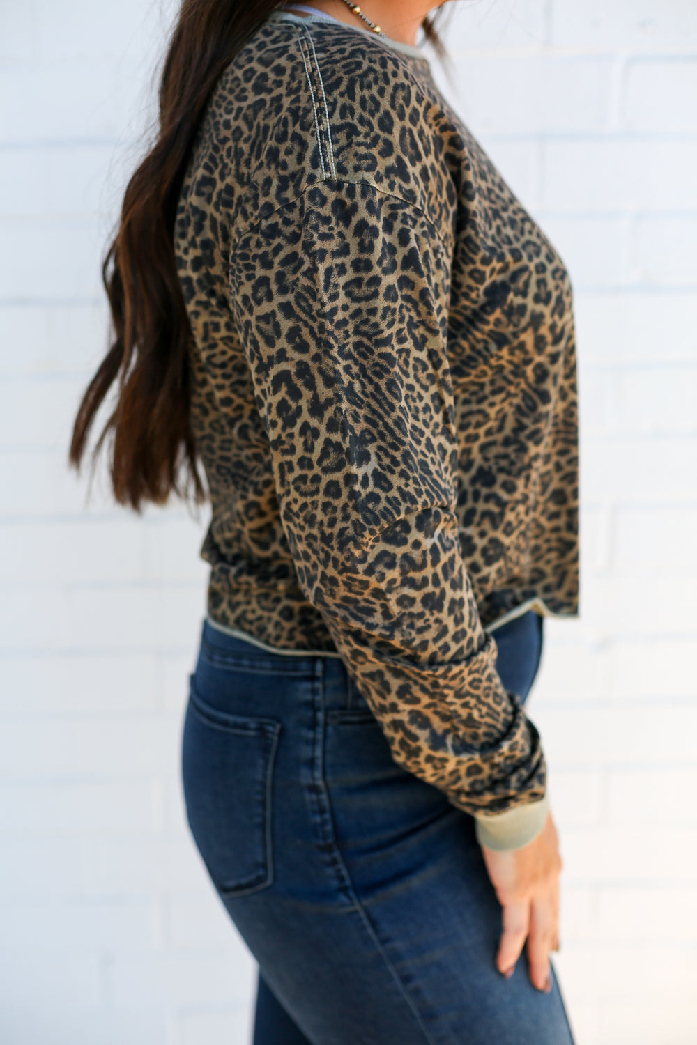Fremont Leopard Crew Long Sleeve Shirt