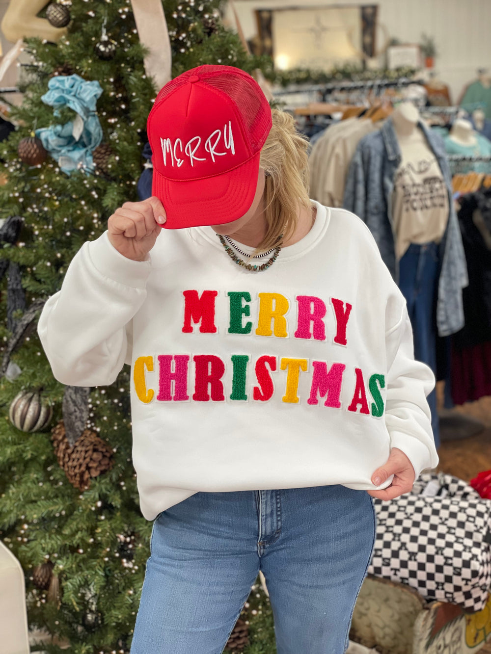 Merry Christmas Patch Sweater