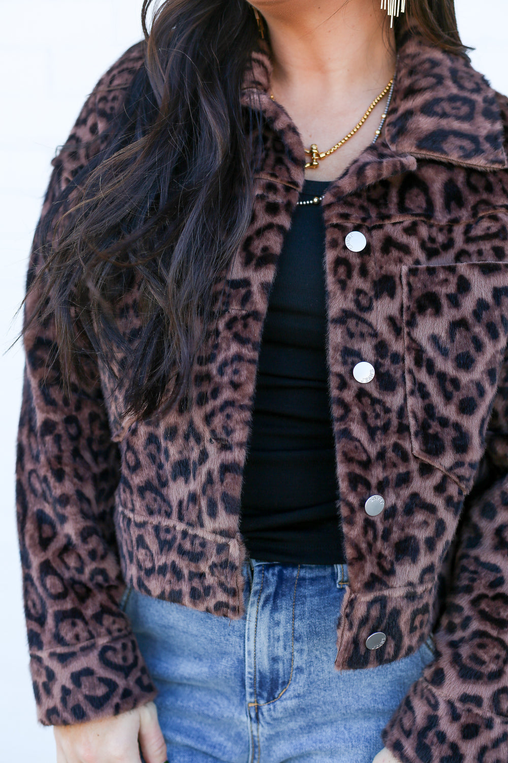 Fuzzy Leopard Print Jacket