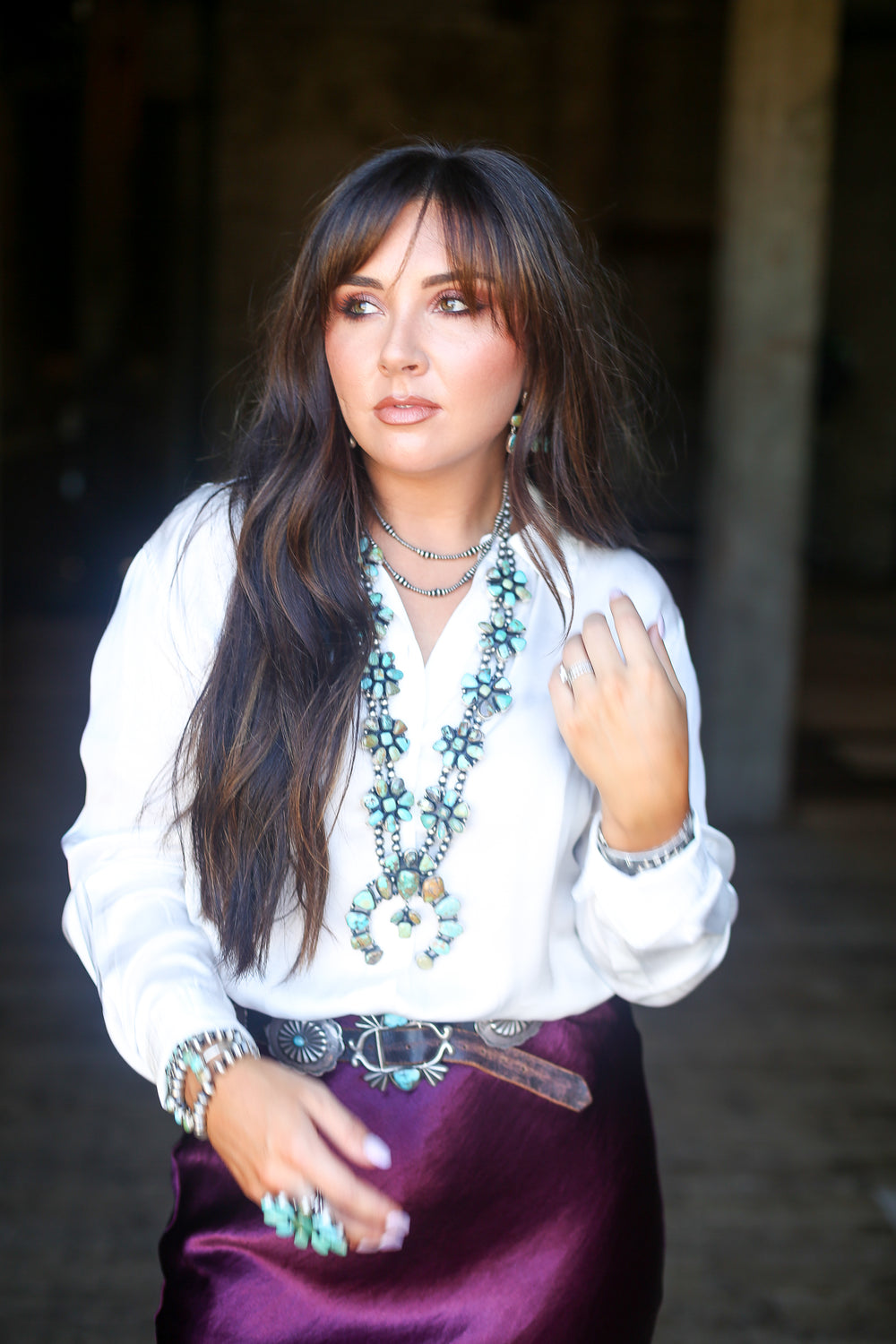 Gaia Shiny White Button Down