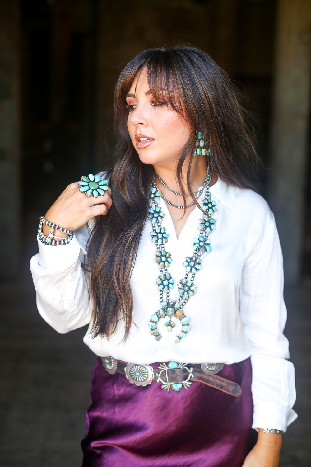 Gaia Shiny White Button Down