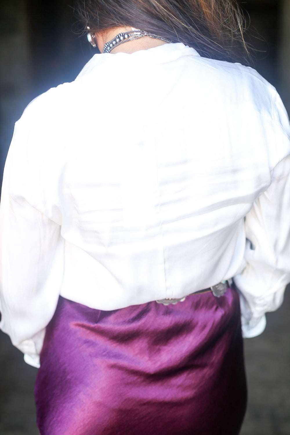 Gaia Shiny White Button Down